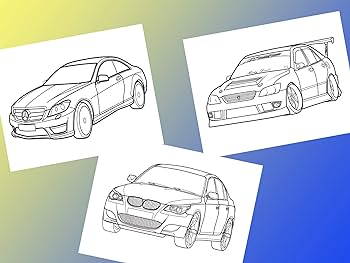 Printable coloring pages cars pdf cute easy simple colouring pages classic sports racing cars to print for kids boys girls color sheets activity at home instant download ª