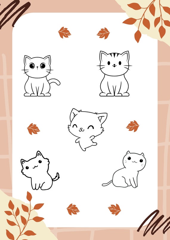 Coloring cat pages i cats i simple cats i digital coloring pages