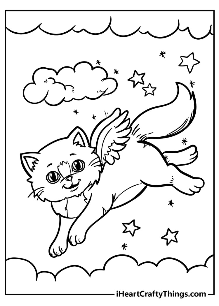 Cat coloring pages free printables
