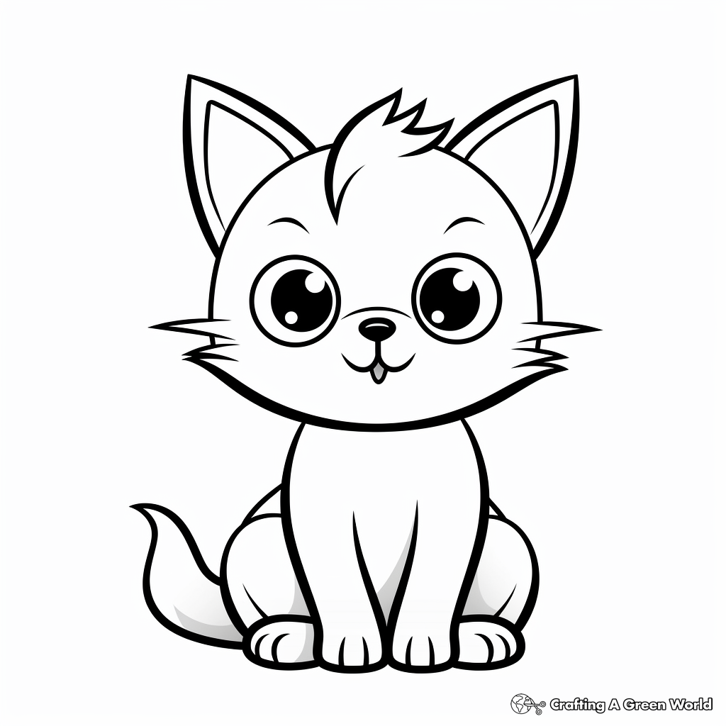 Cat kid coloring pages