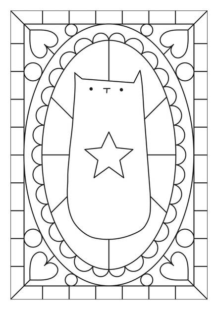 Premium vector stained glass cat vector illustration