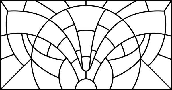 Art deco stained glass vector art over royalty