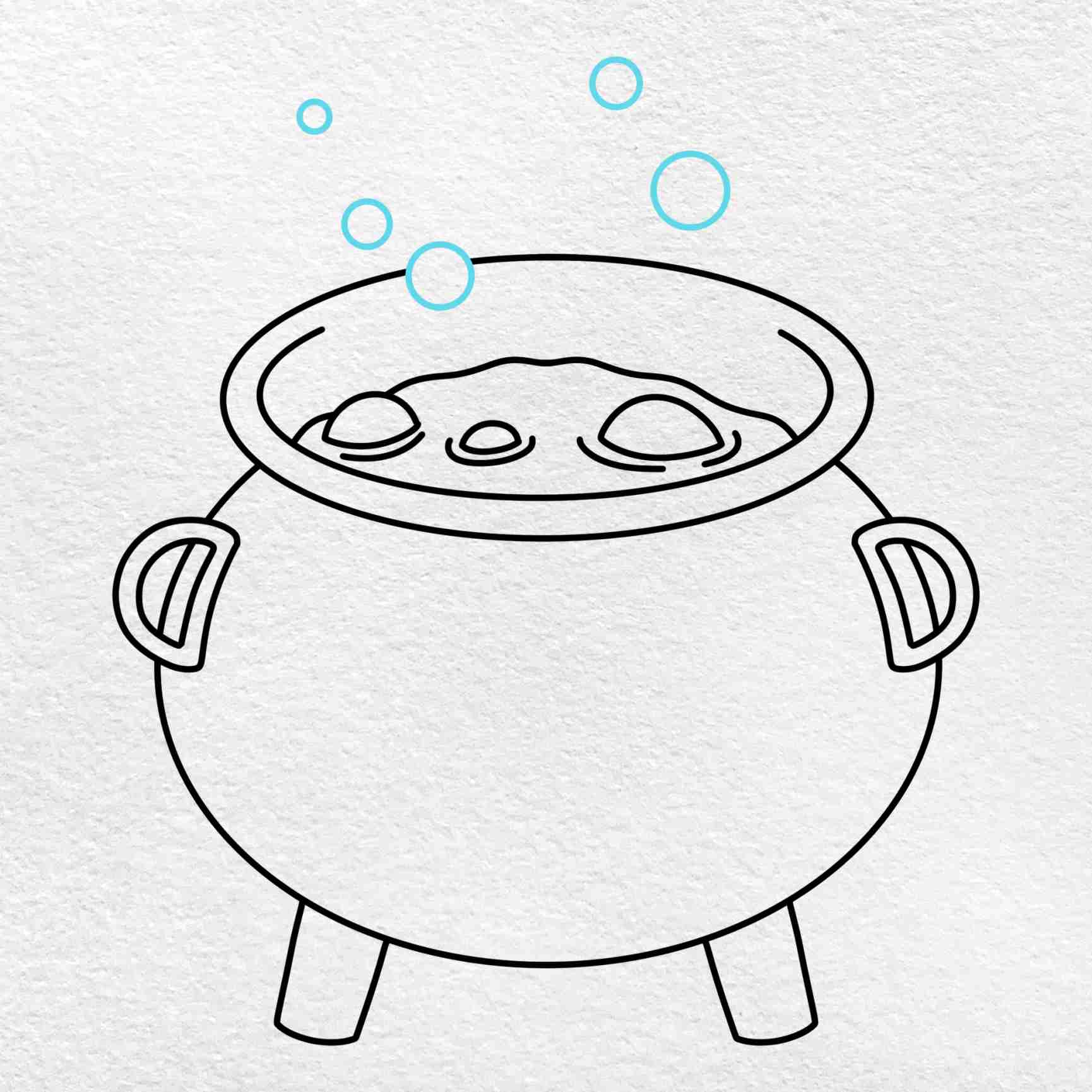 Halloween cauldron drawing