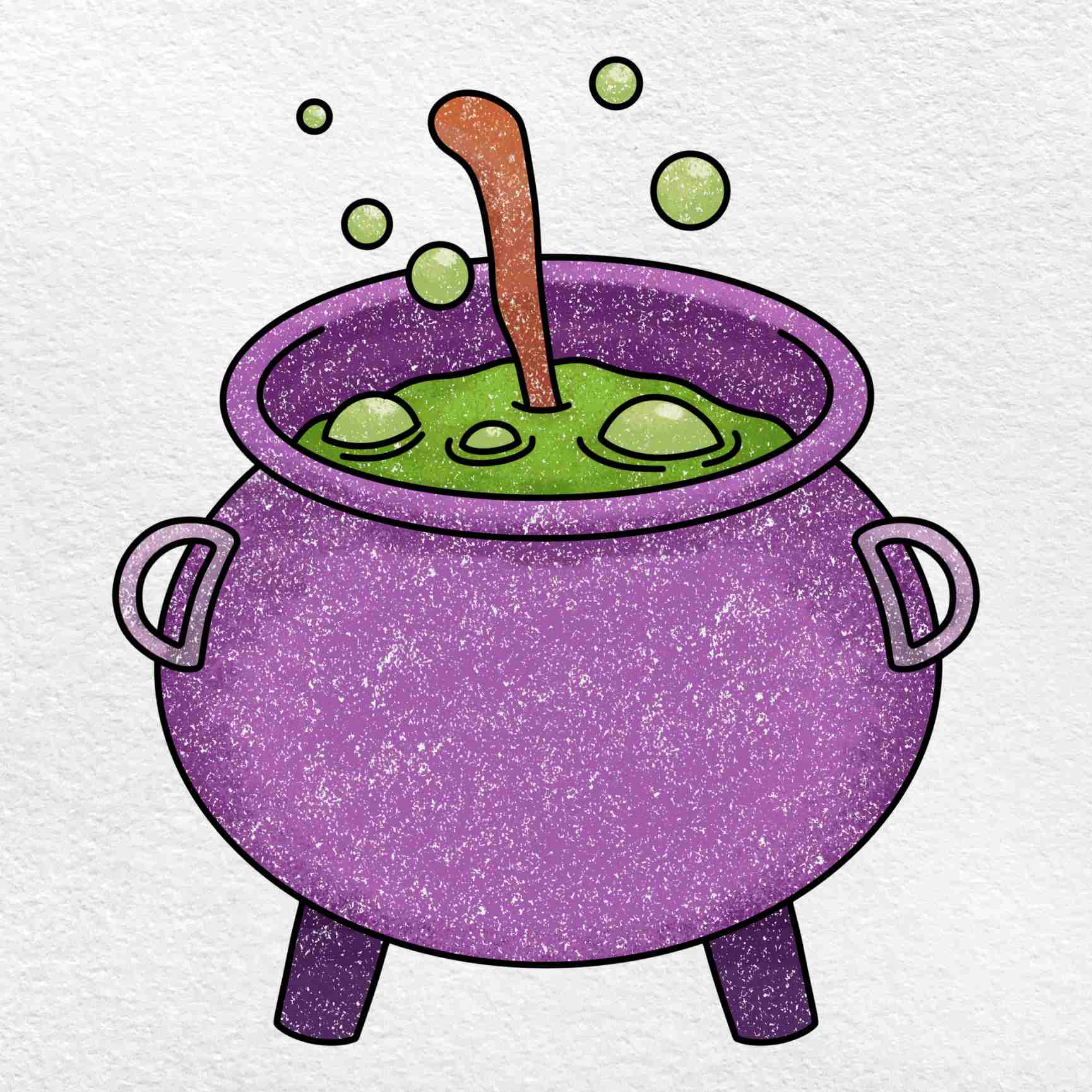 Halloween cauldron drawing