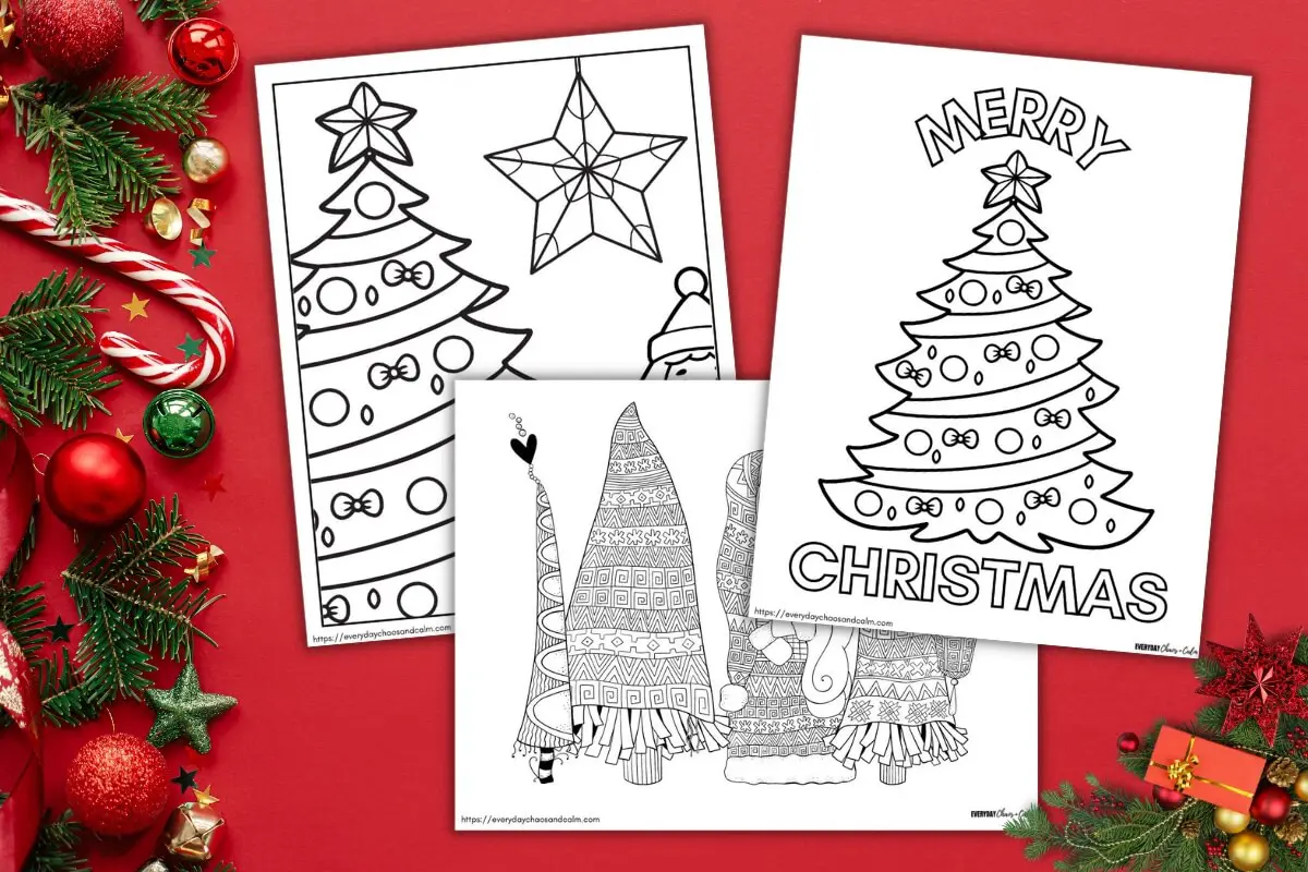 Free christmas tree coloring pages for kids