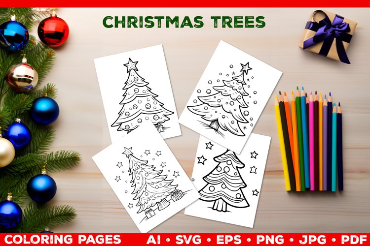 Festive christmas tree coloring pages christmas tree svg