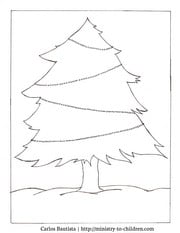 Christmas tree coloring picture activity free printables