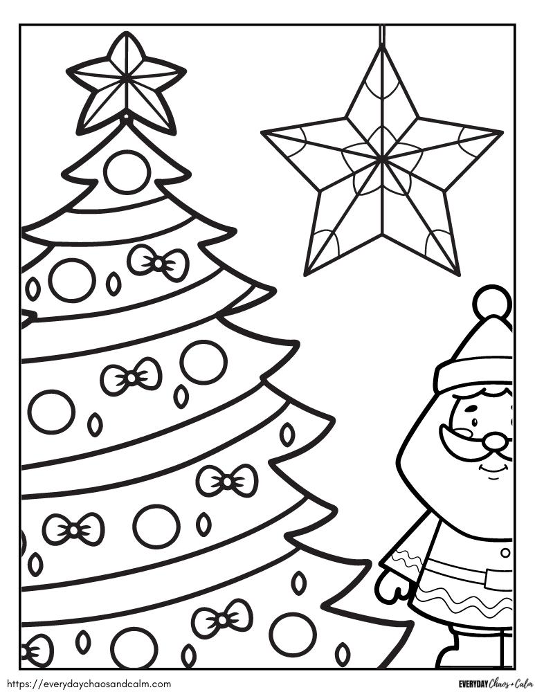 Free christmas tree coloring pages for kids