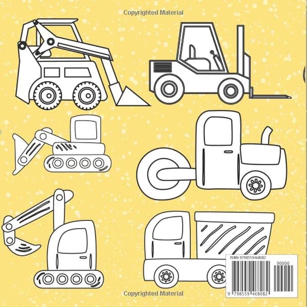 Construction vehicles coloring book coloring pages for kids ages