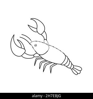 Lobster coloring page for kids stock vector image art
