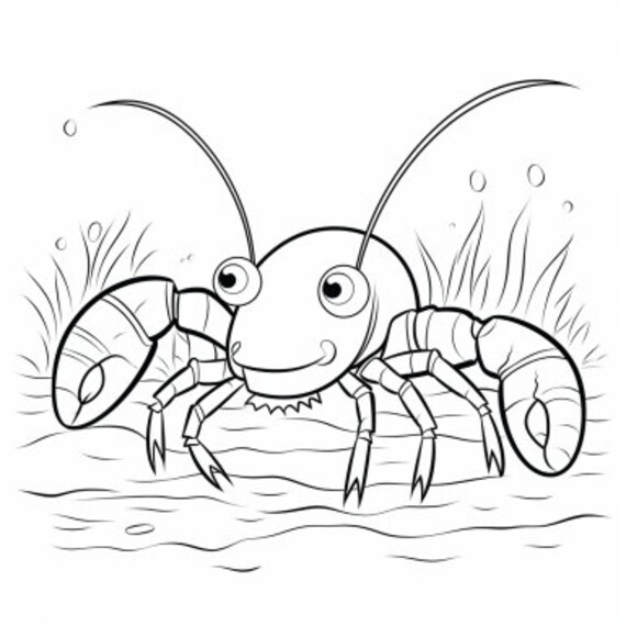 Easy kids coloring preschool coloring crawfish