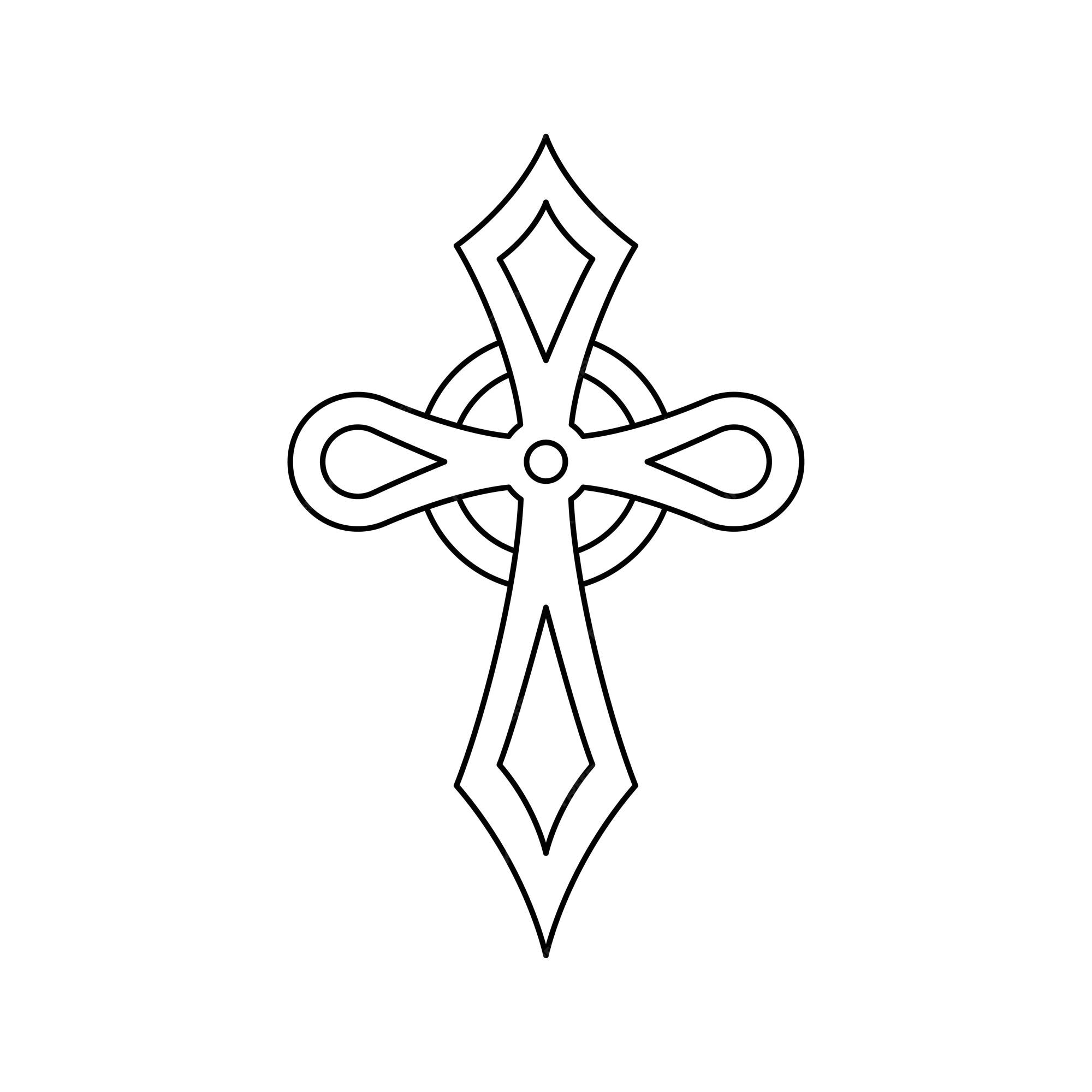 Premium vector coloring page with christian cross for kids
