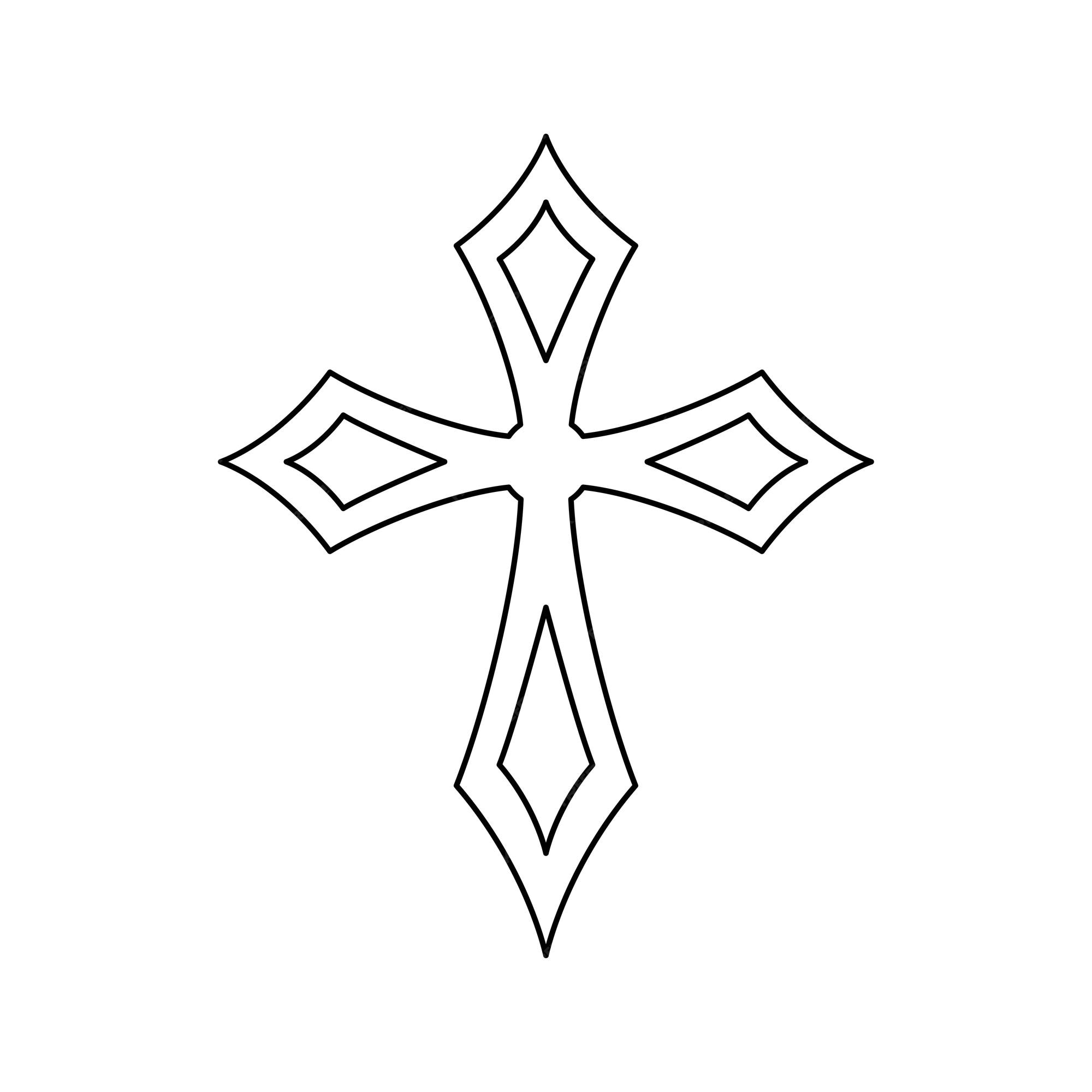 Premium vector coloring page with christian cross for kids