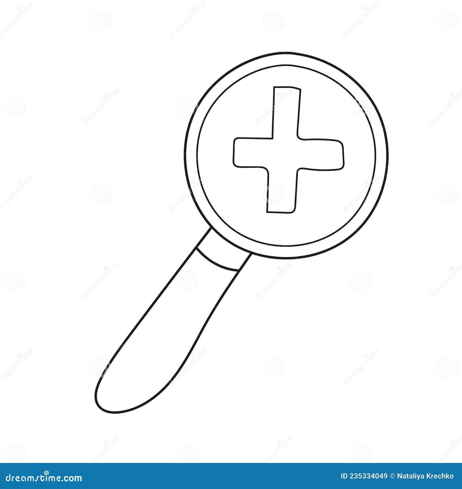 Simple coloring page zoom tool to be colored the coloring book for kids stock vector