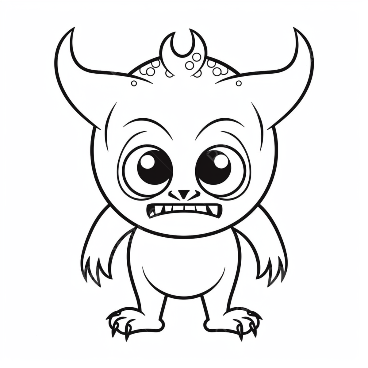 Cute coloring pages of a monster basic simple cute cartoon demon outline isolated on white background children s coloring page png transparent image and clipart for free download