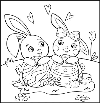 Easter coloring book for kids cute and simple easter bunny eggs and spring illustrations for kids ages