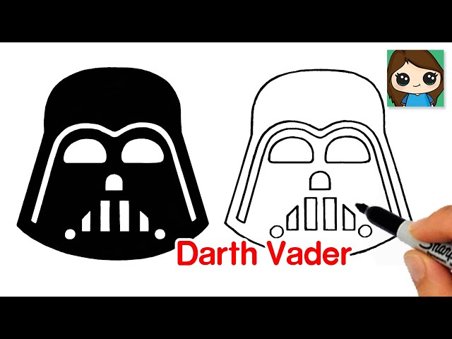 How to draw darth vader helet easy silhouette