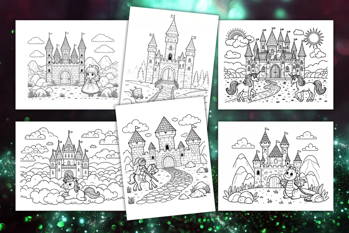 Free castle coloring pages for kids