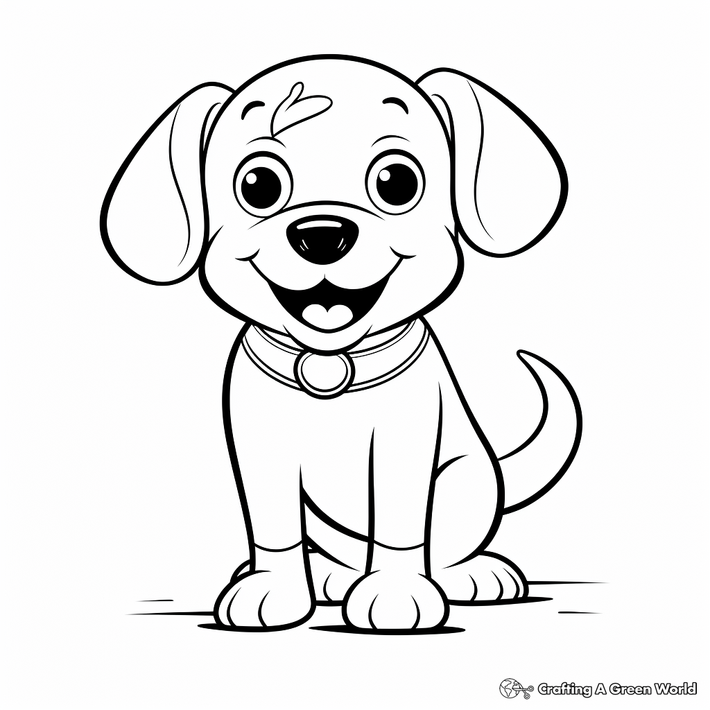 Kawaii dog coloring pages