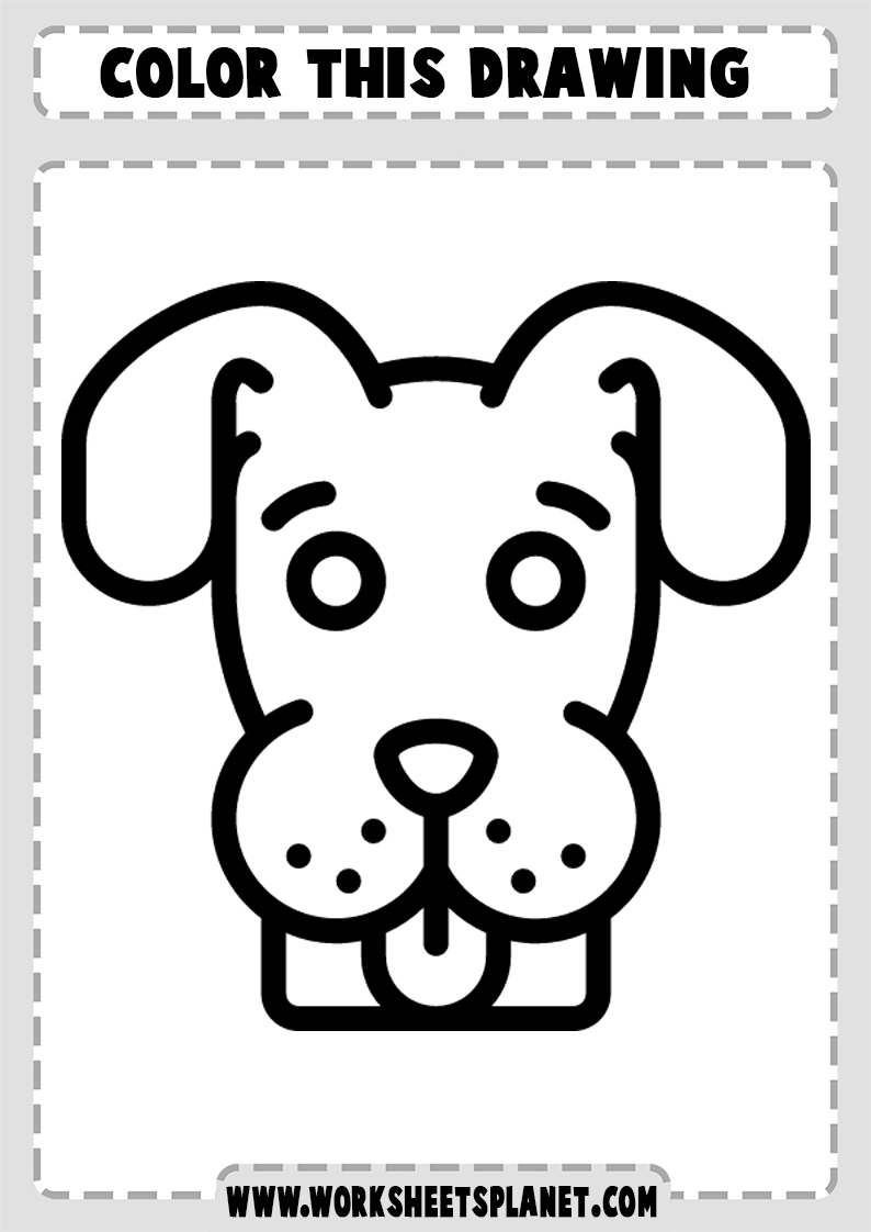 Easy dog coloring pages