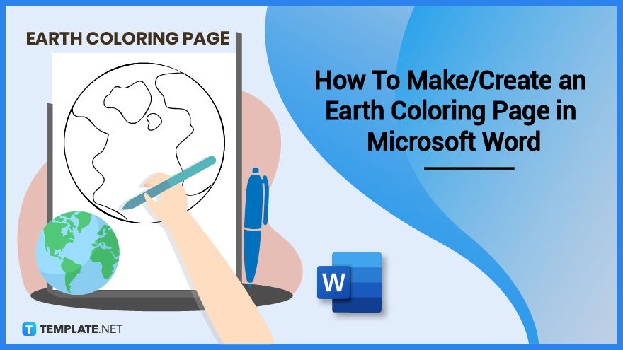 How to makecreate an earth coloring page in microsoft word example