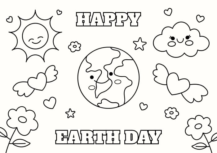 Edit and get this simple funny earth day coloring worksheet template for free