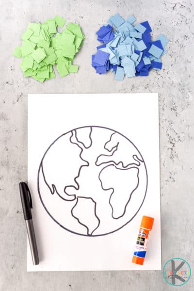 Ð our mosaic earth day craft for kindergarten w free template