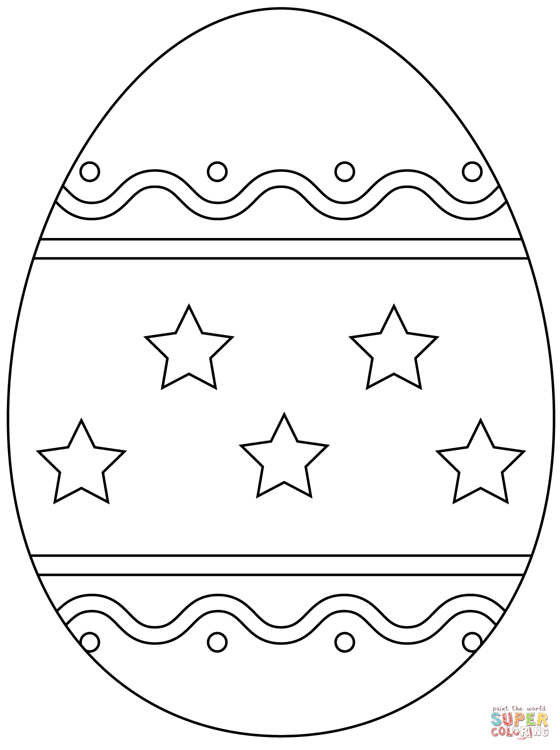 Easter egg with simple pattern coloring page free printable coloring pages