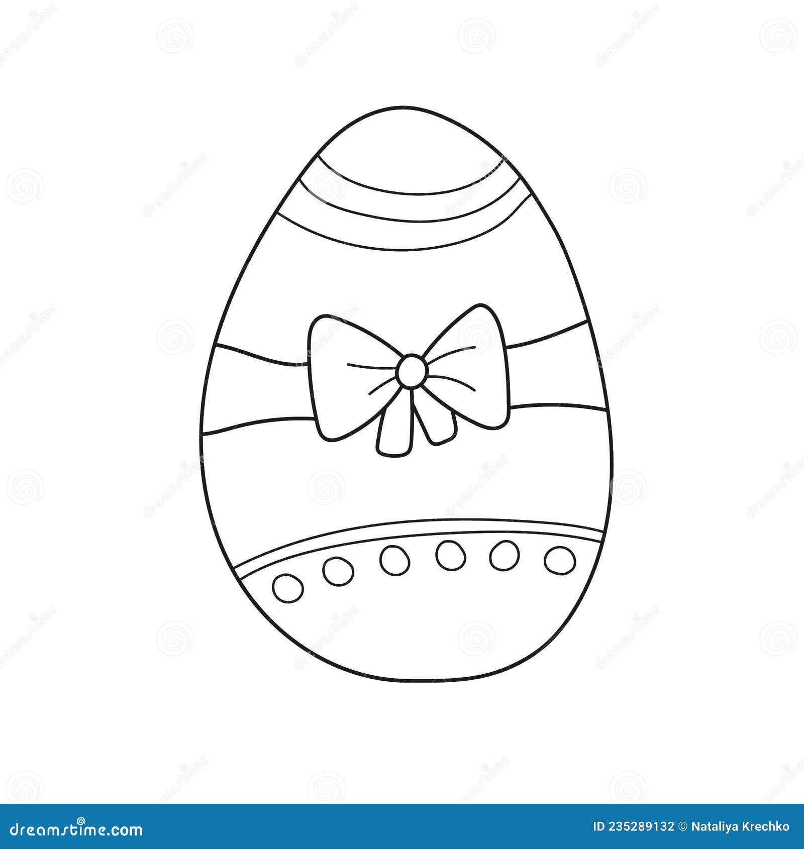 Simple coloring page decoration easter egg coloring book for kids stock vector