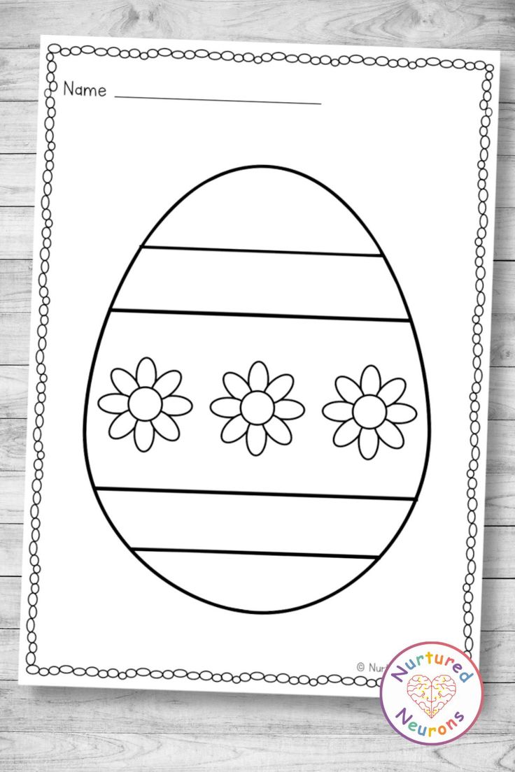 Simple easter egg coloring pages printable pdf