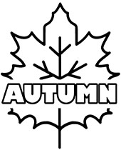 Coloring page autumn tree falling leaves