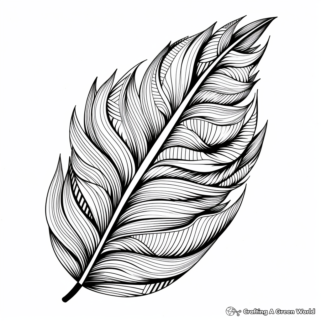 Feather coloring pages