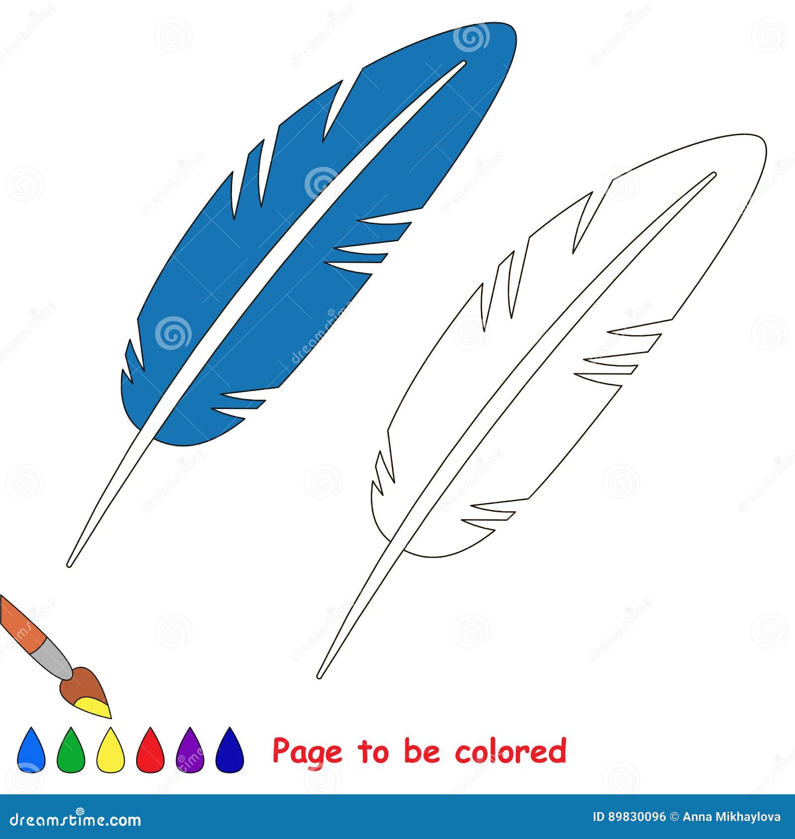 Page to be colored simple education game for kids stock vector