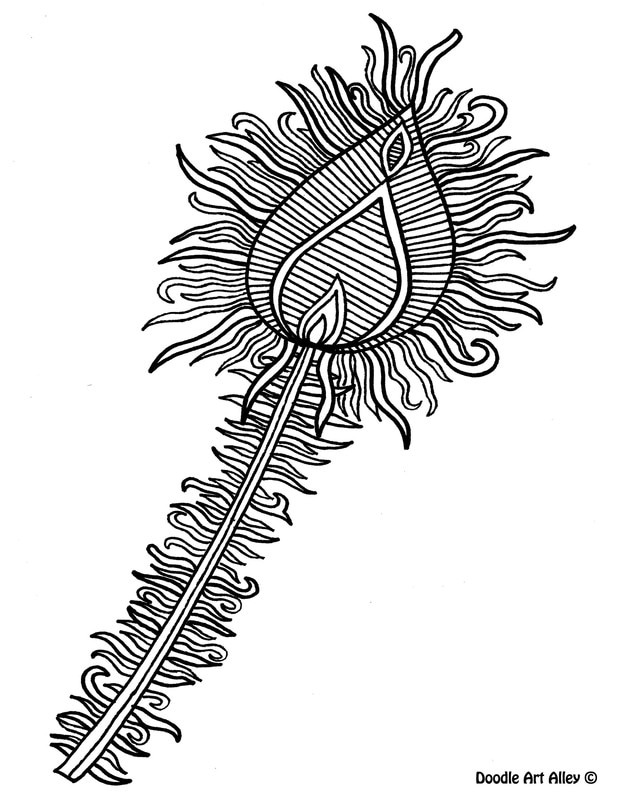 Feather coloring pages