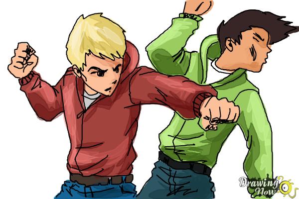 How to draw a fight scene