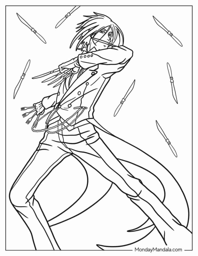 Anime coloring pages free pdf printables
