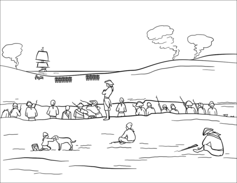 Battle of bunker hill coloring page free printable coloring pages