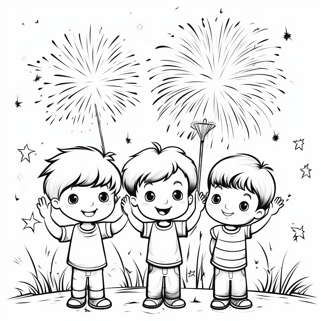 Fireworks coloring pages
