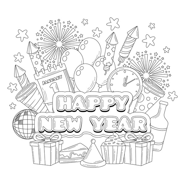 Thousand coloring book fireworks royalty