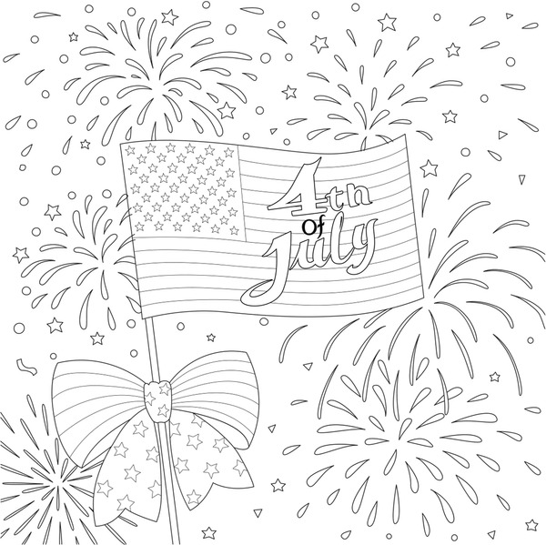 Thousand coloring book fireworks royalty