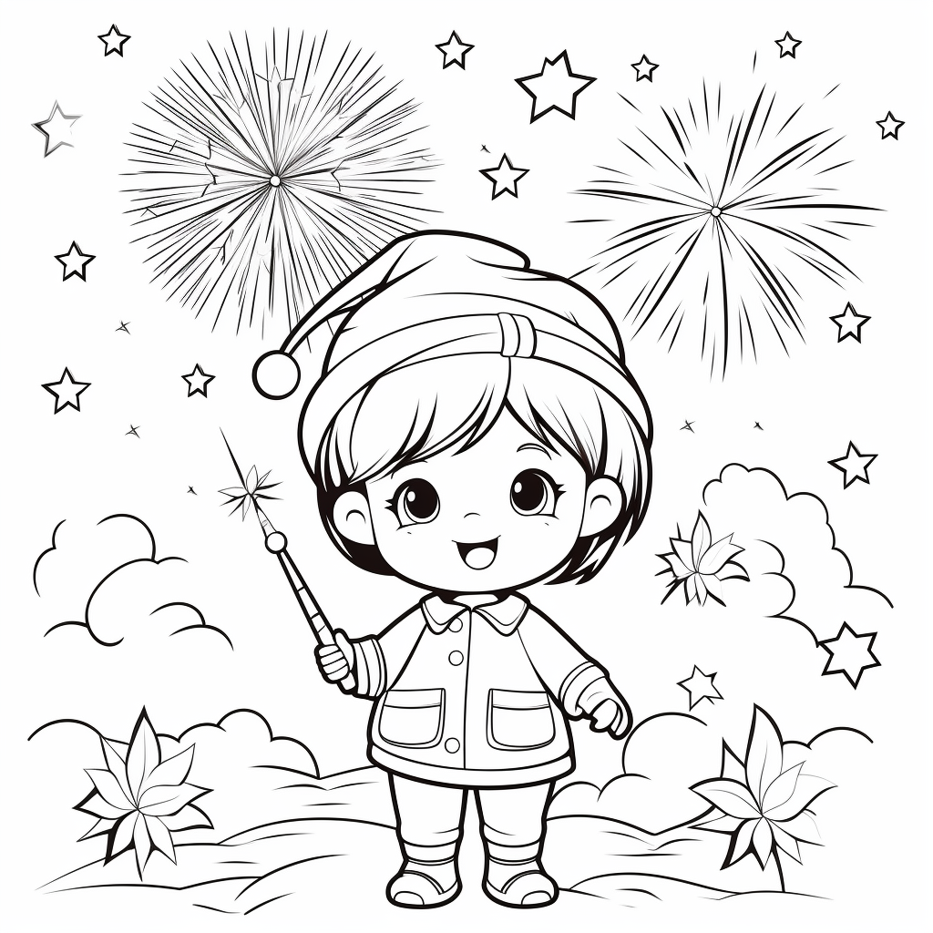 Fireworks coloring pages