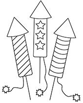 Printable coloring page fireworks