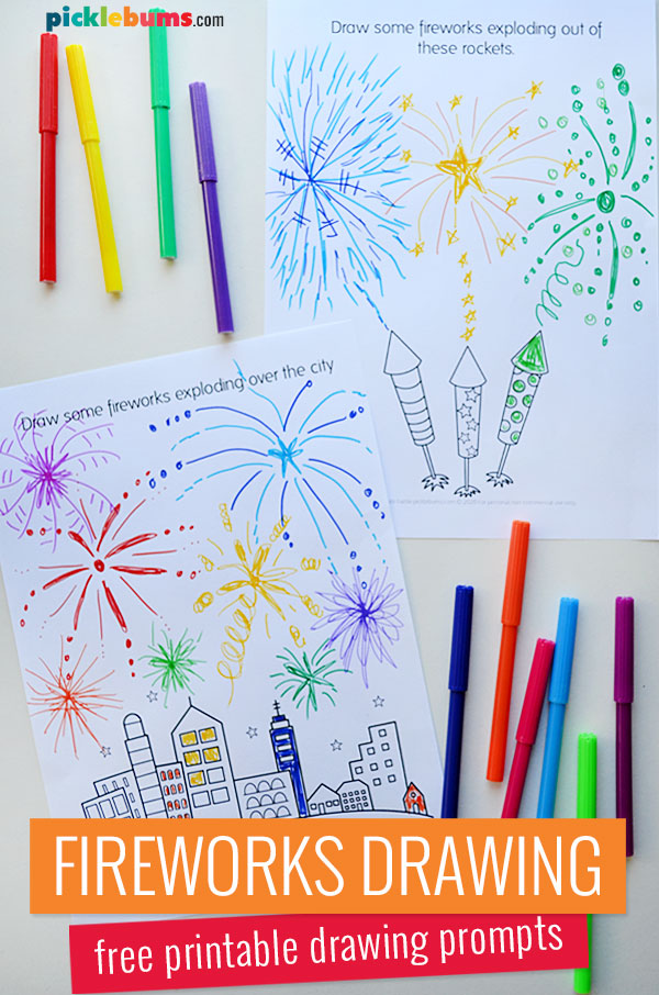 Fireworks drawing prompts