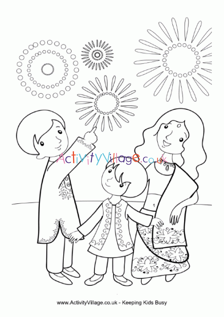 Diwali fireworks louring page