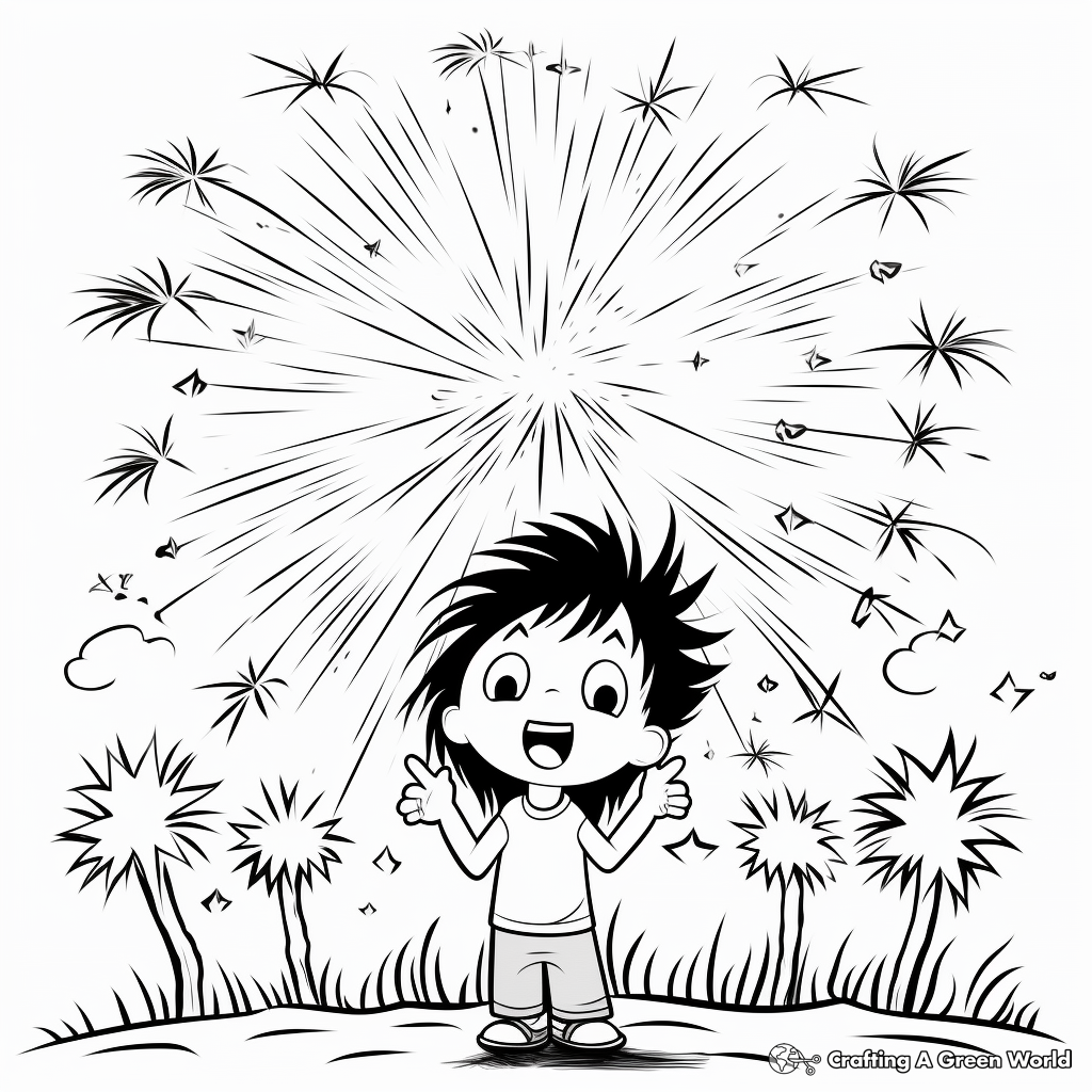 Fireworks coloring pages