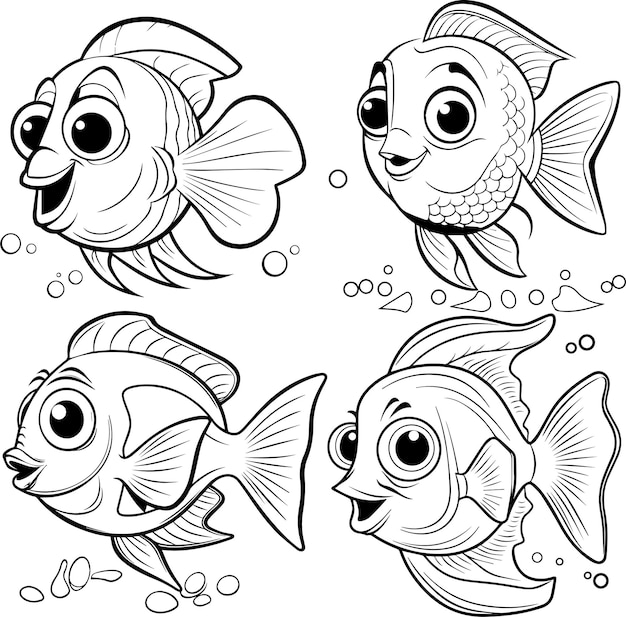 Page simple fish coloring pages images