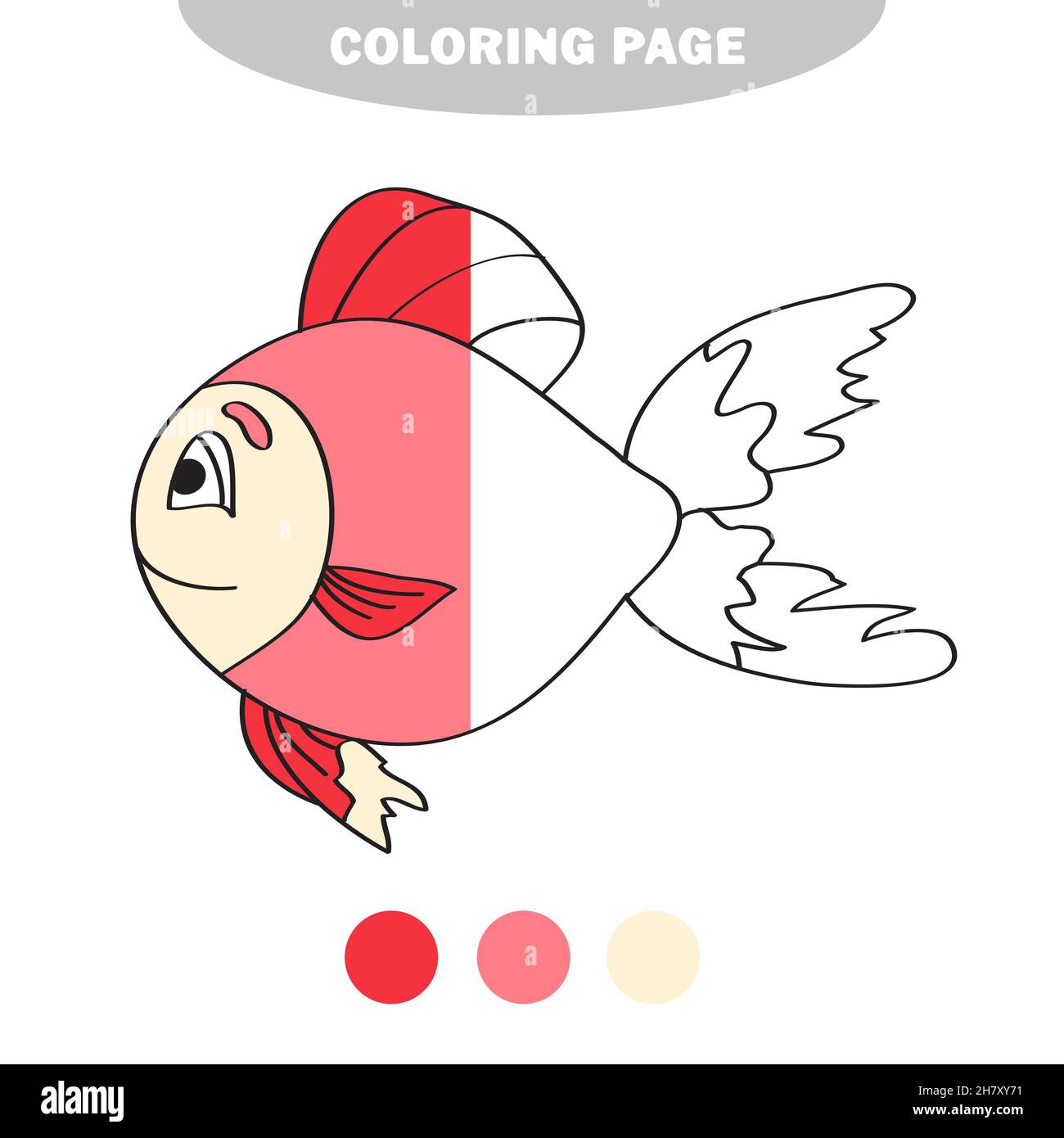 Simple coloring page drawing worksheet for preschool kids with easy gaming level