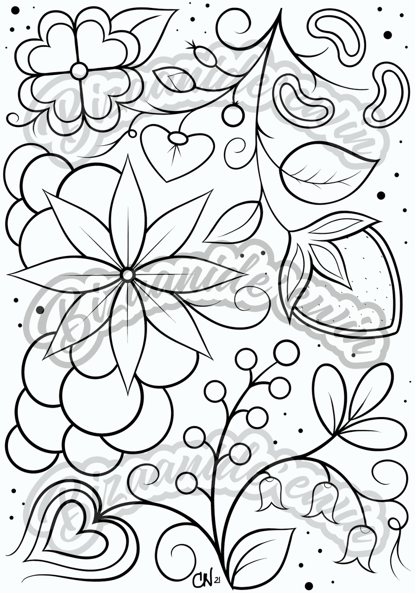Ojibwe floral coloring page â bizaanideewin