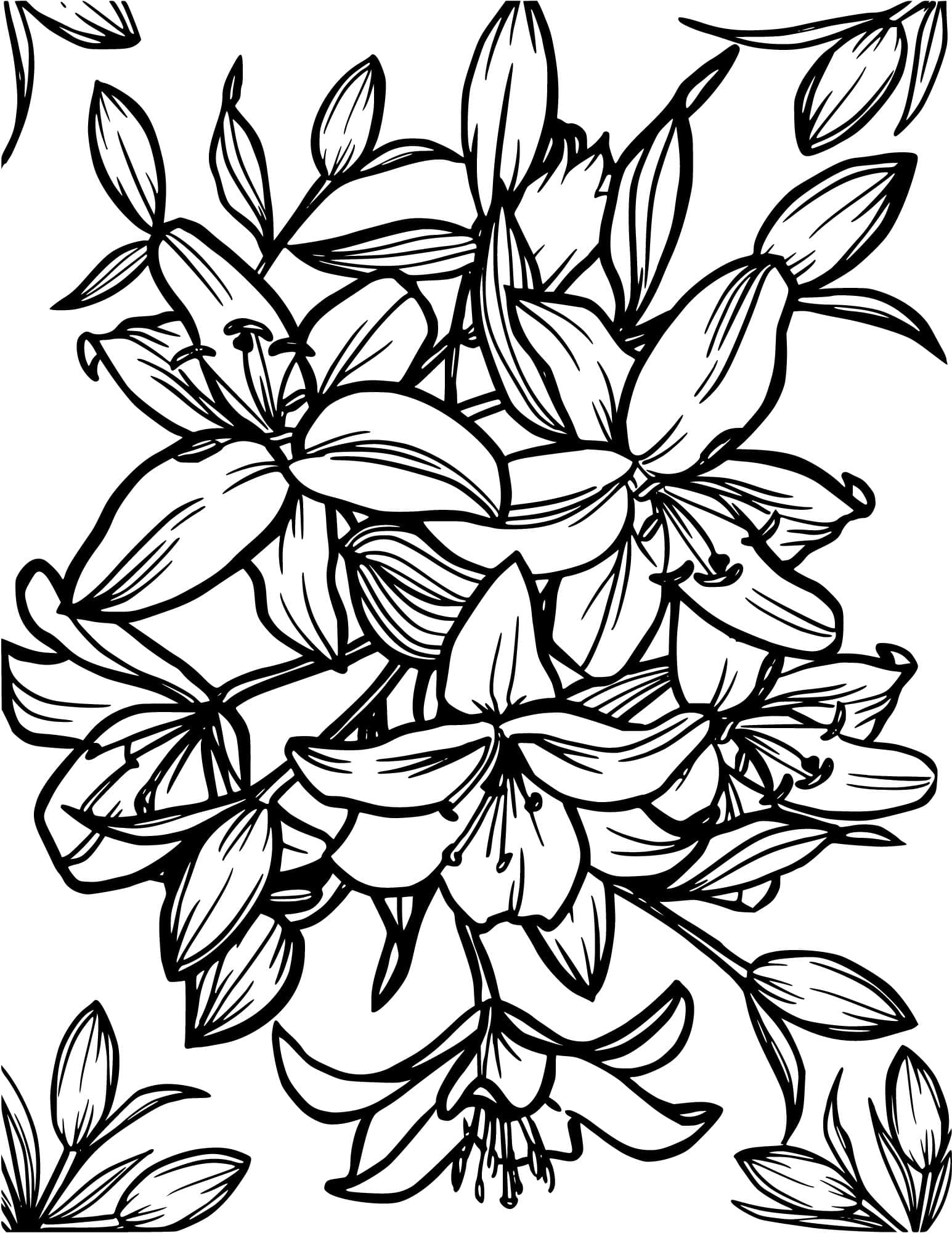 Stunning flower coloring pages for kids and adults