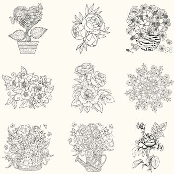 Flowers coloring pages for kids floral coloring pages simple flowers coloring